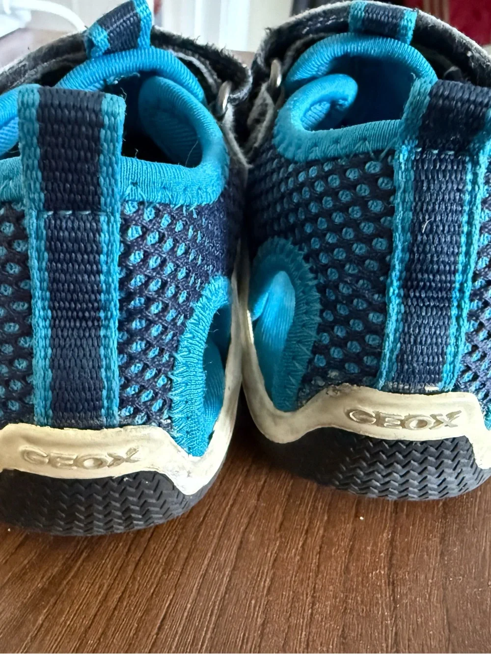 Geox Blue and Navy Kids' Mesh Sandal Sneakers